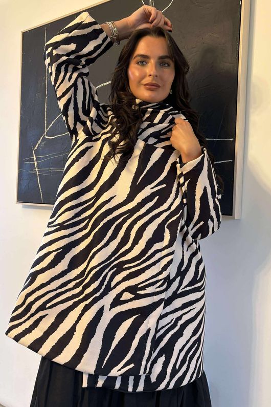 Cori Longline Jacket Zebra